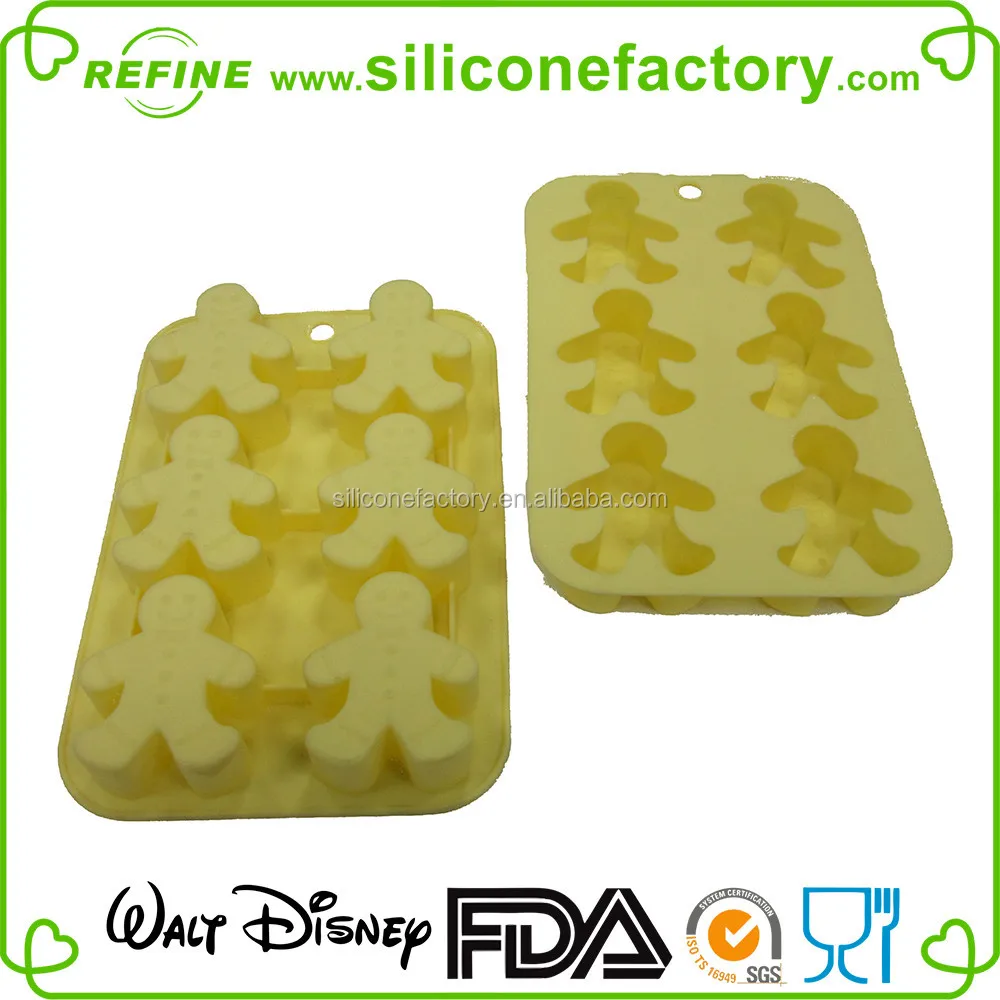 silicone promotion gifts 6 cavities silicone christmas ginger