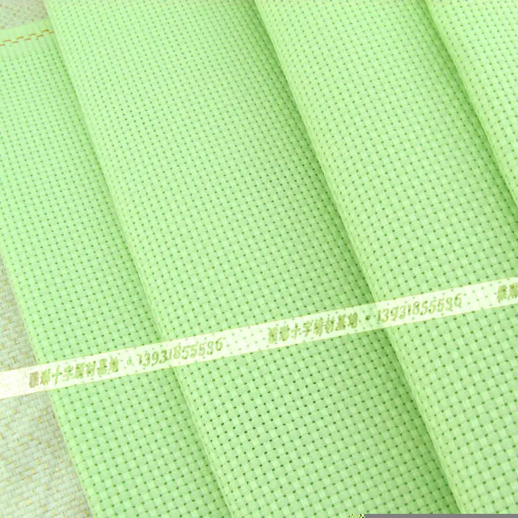wholesale green 11CT hole fabric 100 % cotton cross stitch fabric DIY craft cross shape fabric embroidery 150cm