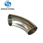 90 degree polished stainless steel ss304/304L 316L Butt-Weld sanitary Bend pipe fitting long Radius elbow