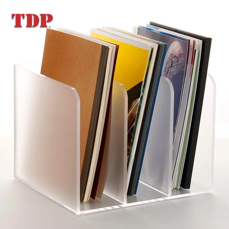 Vertical Desktop Clear Plastic Brochure Magazine Organizer Acrylic File