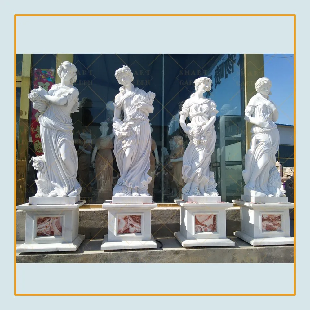 large outdoor decoration marble statue stone four season group