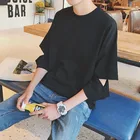 Mens Clothes Blank Short Sleeve Plain No Brand Hot Basic Streetwear T-Shirt 100% Cotton