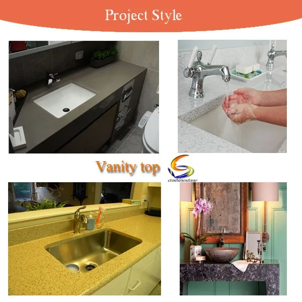 Jianfa Prefab crystal yellow quartz stone vanity top