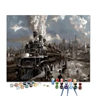 Classical Smokey Steam Train Paint By Number Kit DIY Art Oil Painting Decor Canvas