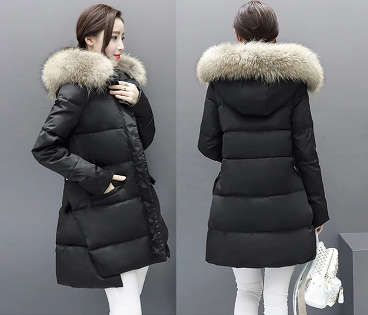 W.Jacinthe White Duck Down Jacket Zipper Hooded Cloak Styple Winter Jacket Korea Causal Women Clothes Black Pink Grey Sky Blue (9)