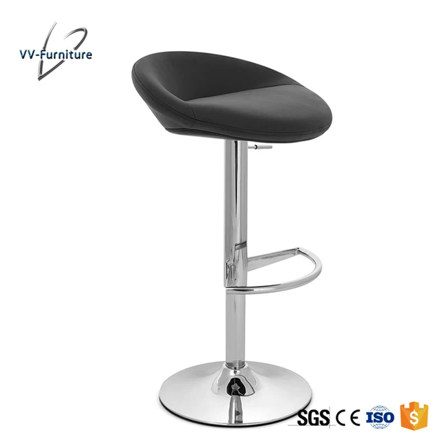 commerial PU round seat hot sele style swivel bar stools high chair with chrome leg