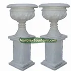 yard garden corner flowerpot decorative white marble flower pot