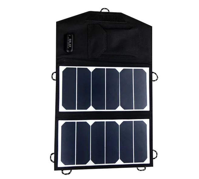 Hot Sale 13W 5V Portable power bank folded Monocrystalline silicon solar Charger USB for iphone, android phone,digital camera
