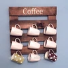 Solid Wood Coffee and Tea cup wall holder with hook with logo for Wholesale