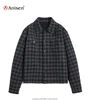 2018 china new style woolen yarn dyed plaids winter jacket men shirts