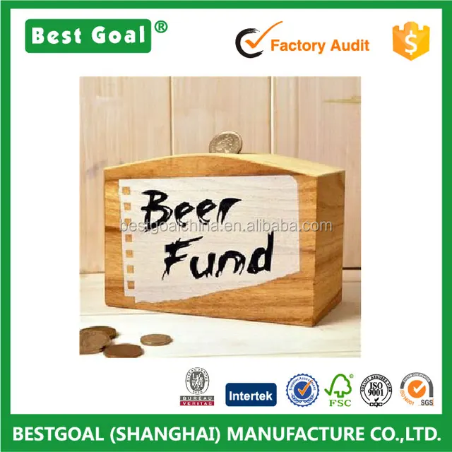 travel fund &beer fund wood money box