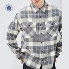 YL OEM Hot Sale Men Plaid Flannel Shirt Custom your Design Or Logo