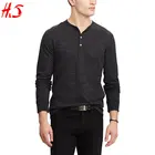 Wholesale Bulk Custom 100% Cotton Mens Henley T Shirt With Long Sleeves
