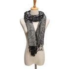 woven viscose multiple color thin jacquard long scarf