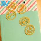 Antique custom OEM shape s/s golden bookmark promotional gift mini bookmark