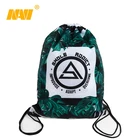factory direct sale leaves sublimation polyester 210d drawstring bag ending