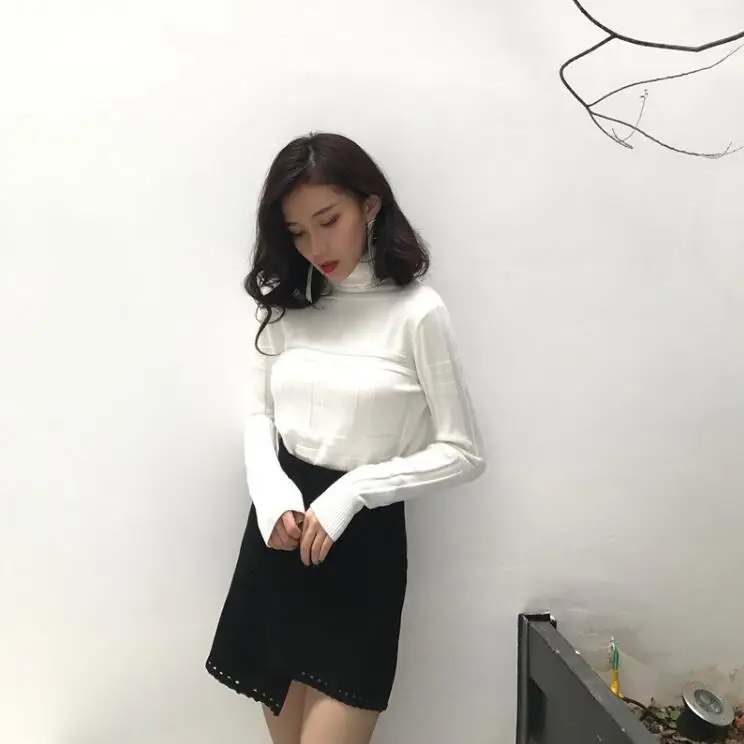 women turtleneck sweater lady crewneck computer knitted dress garment