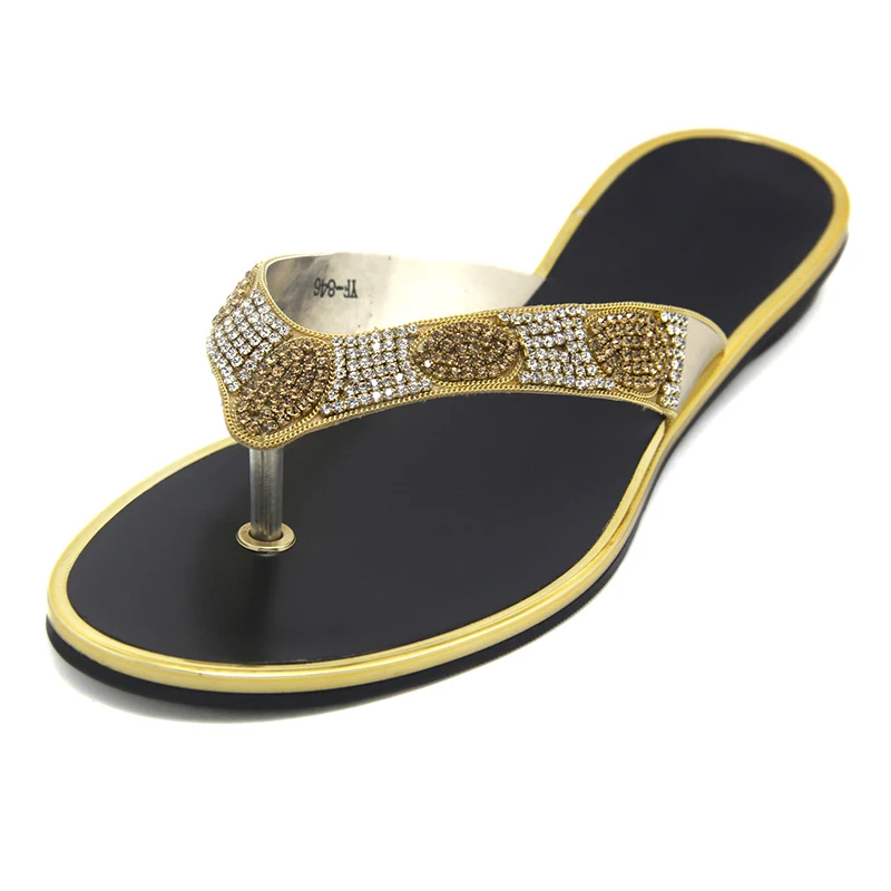 womens gold flip flops