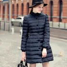 american size cheap solid color plain nylon waterproof fitness women winter coats long down