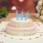 Custom Printed 3D Cake Pop Up Happy Birthday Greeting Cards