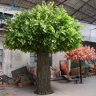 Ficus Tree Indoors Large Outdoors Artificial Plastic Ficus Tree Nearly Natural Leaves Green Banyan Tree