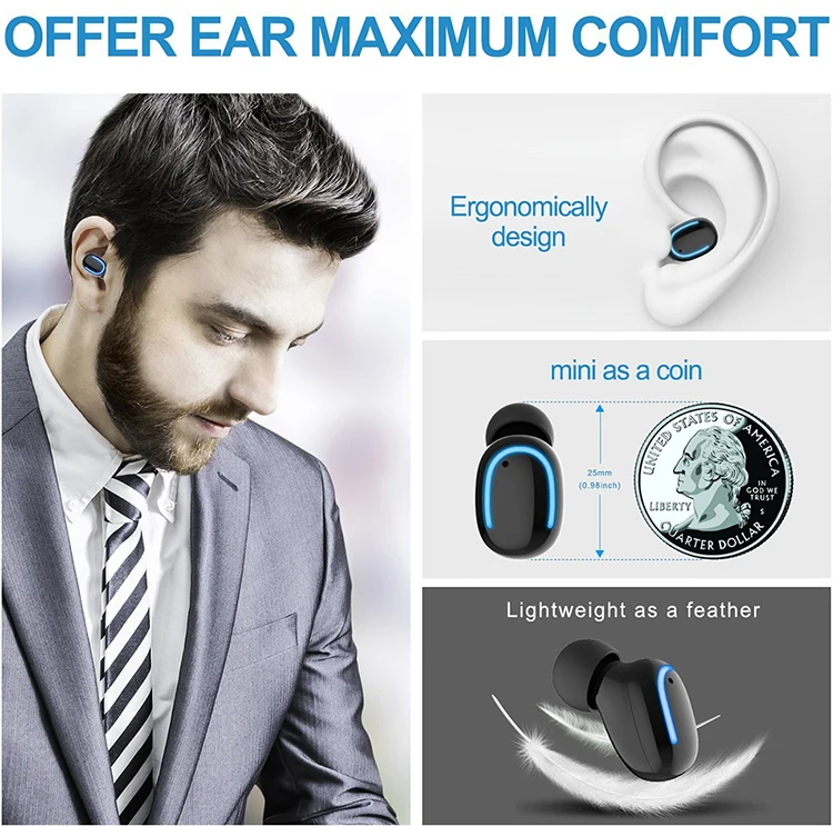 2019 hot sell mobile earphone Mini Stereo Wireless bluetooth 4.2 earphone For Mobile Phone - ANKUX.COM