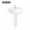 HUIDA self-cleaning glaze chinese round shape bathroom ceramic pedestal wash basin sink