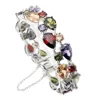 Hermosa Wholesale Multicolor Gemstone Women Jewelry Bracelet Garnet Amethyst Morganite Peridot Topaz Bracelet 7/7.5/8 inch