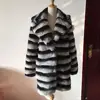 2019 wholesale women fashion chinchilla rex rabbit fur coat for women with collar