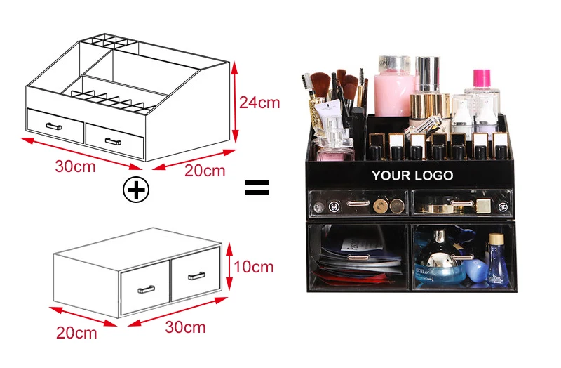 Plastic Jewelry Stand Display Rack Drawer Organize Acrylic Cosmeticr make up storage