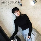 ASM ANNA New Design Autumn Warm Long Sleeve Turtleneck Sweater Women Wool Sweaters