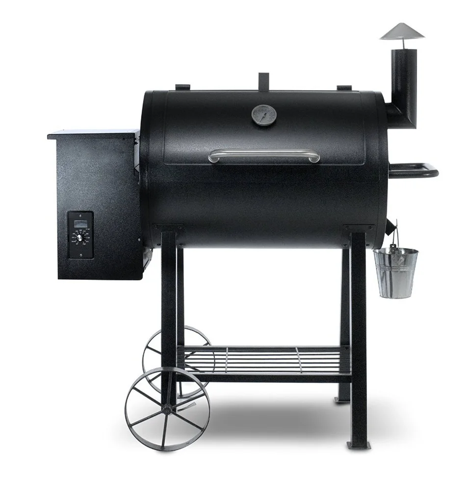 Barrel Wood Pellet Charcoal Smoker Bbq Barbecue Grills With Rolling