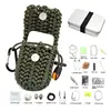outdoor camping and hiking paracord survival gear kit with embedded