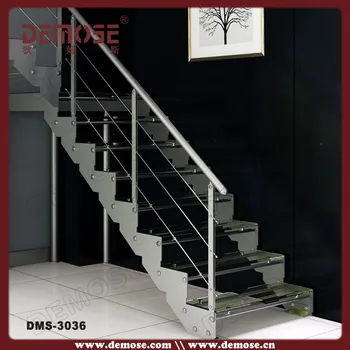 Glass Stairs Grill Design With Steel Railings, View Glass Stairs 