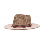 colombian cowgirl frayed edge crochet rice straw hat open top with flowers