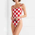 OEM Factory Custom Swimwear High Quality Two Pieces Women Checked Pattern Bikini