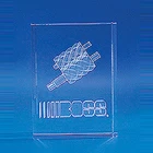 Crystal glass block 3D laser gift for Company trophy