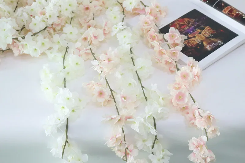 Flone Wedding Decoration Artificial Silk Flower Vine Flower Rattan Artificial Cherry Blossoms Flowers Home Party Office Decor (3)