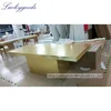 LG20190702-18 Wholesale High Quality Wedding Furniture gold rental PVC Event Table square Table for Wedding