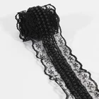 Newest Lace 5cm Width High Quality French Black Mesh Fashion Beaded Lace For Bride Dress