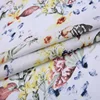 Hot selling 100% cotton woven voile white flower christmas print fabric for dress
