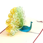 ELITE Pop Up Peacock Birthday Card for Wife Husband Kids and Envelopes Wedding Graduation Cards