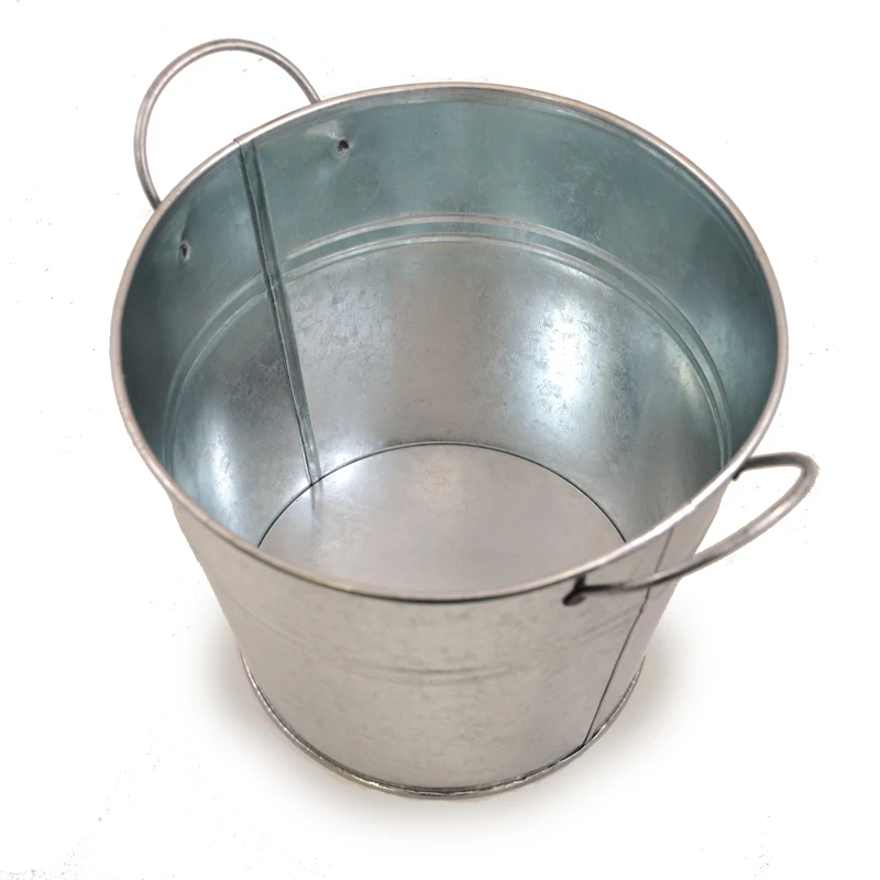 Classic Round Galvanized Metal Storage Bucket With Side Handles Buy