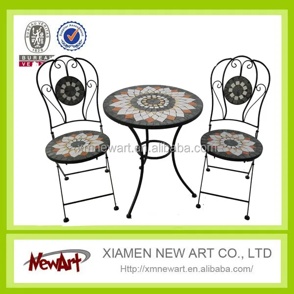 2016 Pátio Mesa E Cadeira de Jardim Da Telha de Mosaico de Metal Barato