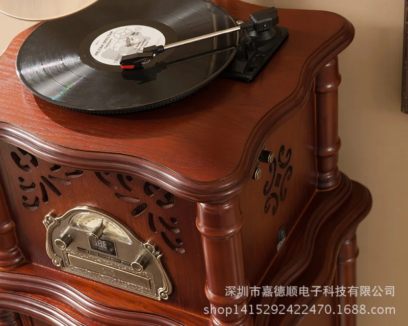 Manufacturers shipping vinyl phonograph machine antique retro wooden decoration style of a Bluetooth radio CD player