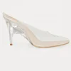 Custom made transparent PVC classy sexy Ladies Fashion shoes pointed toe clear high heel ladies pumps