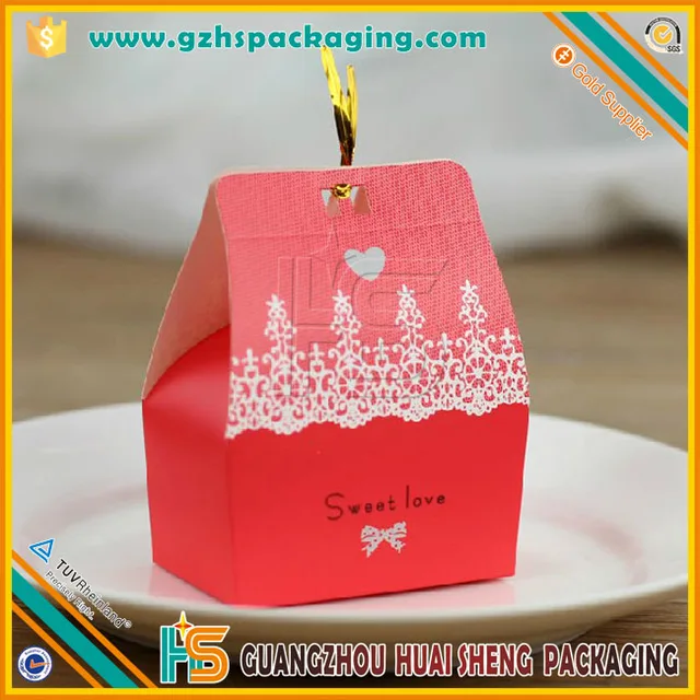 design small and cute house shaped paper gift box,wedding favor