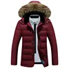 Mens First Feather Duck Winter Custom Goose Down Hood Jacket with Real Fur