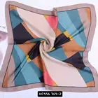 Hot Sell Fashion Irregular Shape Checked Printing Square Satin Neck Scarf