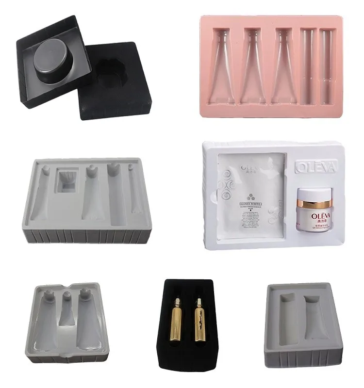 custom plastic white ps cosmetic blister insert trays